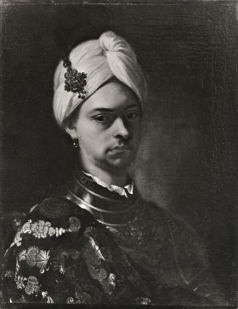 Anonimo — Adler Salomon - sec. XVII/ XVIII - Ritratto di giovane uomo con turbante — insieme